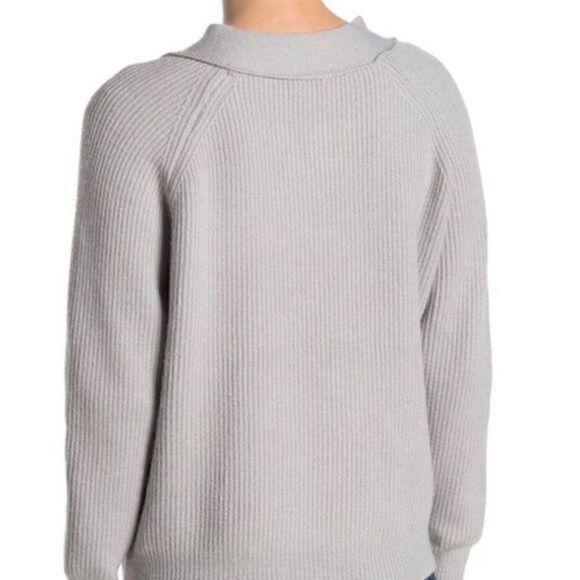 FRNCH Paris V Neck Ribbed Knit Sweater Gray NWT - Picture 10 of 10